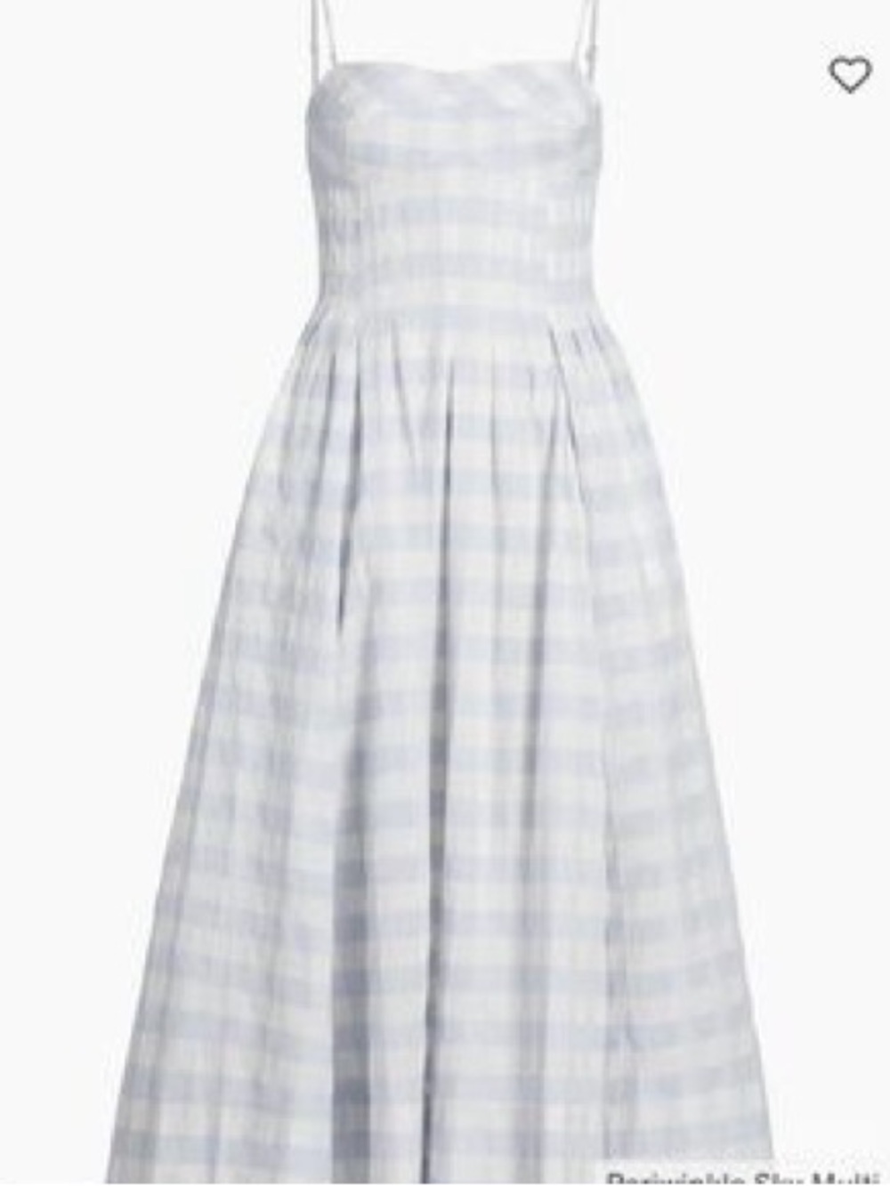 🌷🌷🌷 Caroline Constas Blue White Shadow Check Cotton Pleated Maxi SunDress size L - Picture 9 of 11